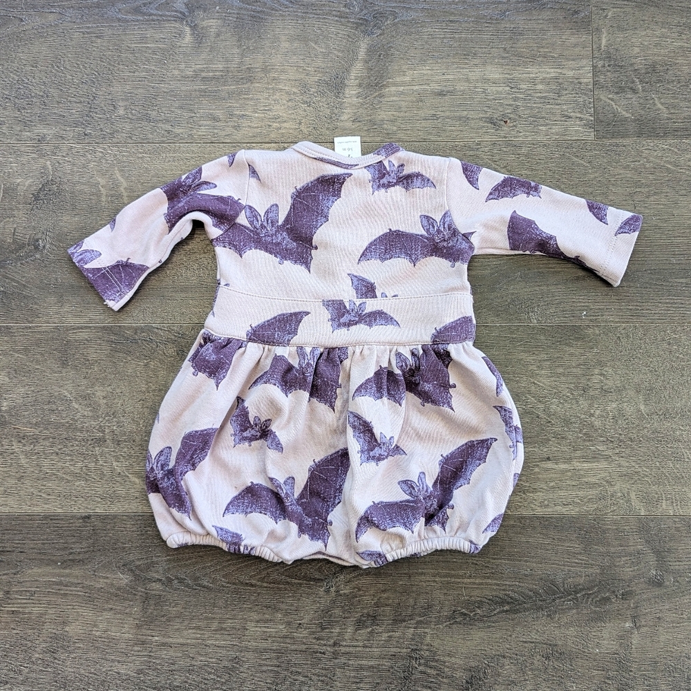 Kate Quinn Purple Bat Print Baby Romper - Picture 2 of 5
